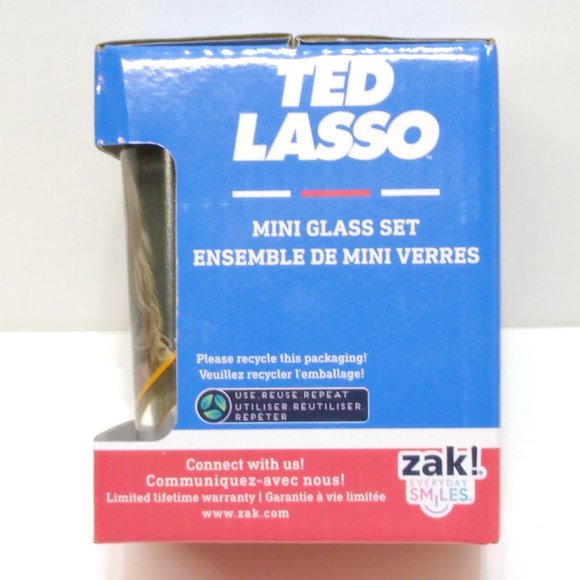Ted Lasso 4-piece 2 Ounce Mini Glass Set GREAT GIFT IDEA TDLB-S430 New In Box - Picture 6 of 7